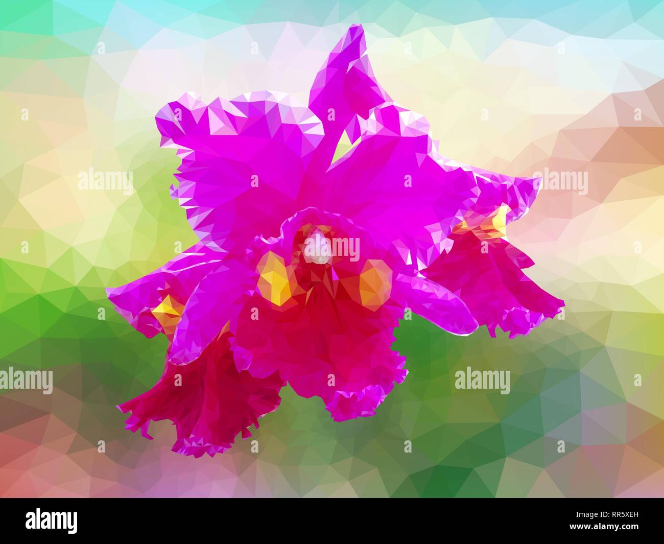 Polygon vector orchid Stock Vector