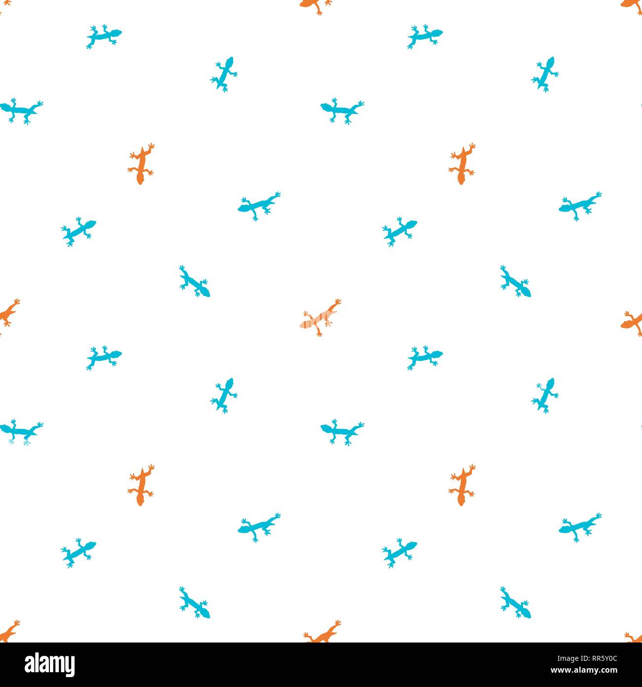 Silhouette lizard seamless background. Stock Vector