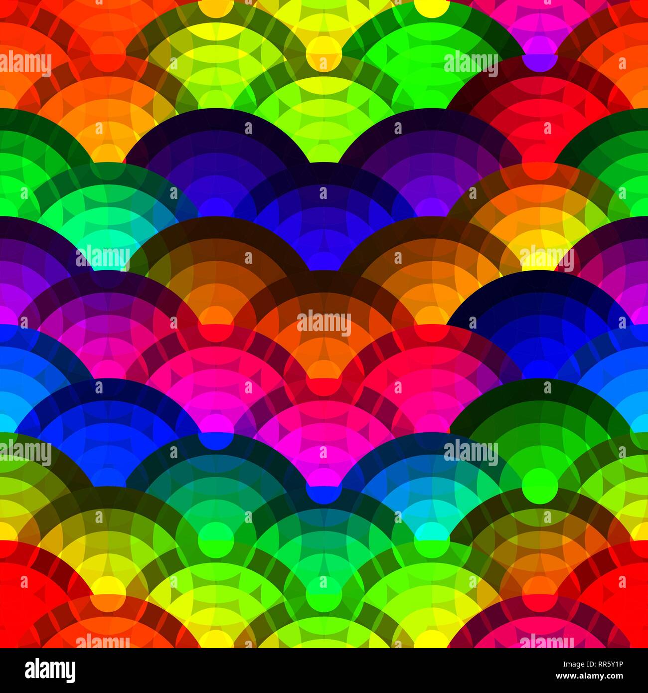 Colorful circles seamless background. Stock Vector