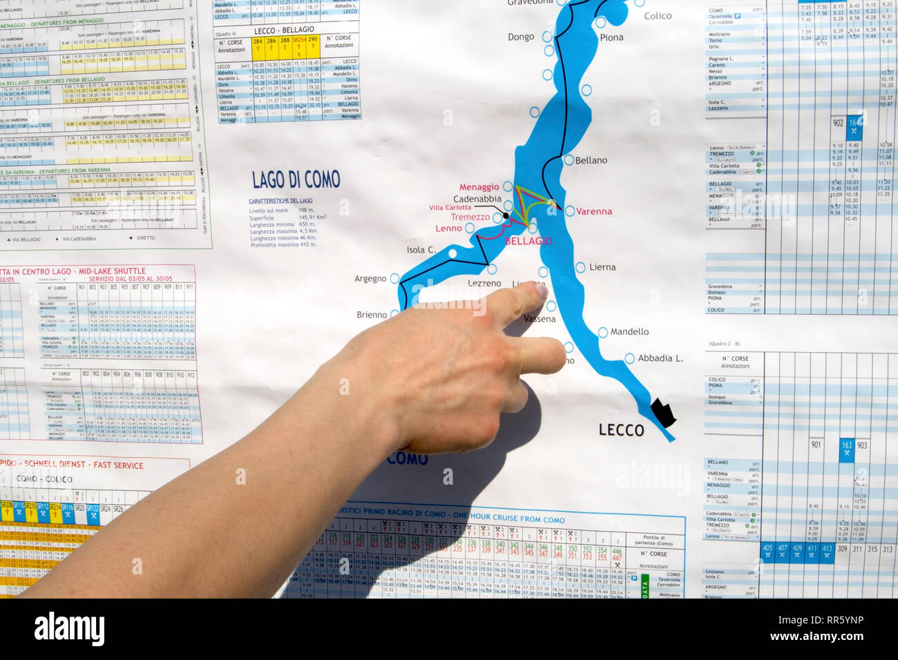 Map Of Lake Como Stock Photos Map Of Lake Como Stock