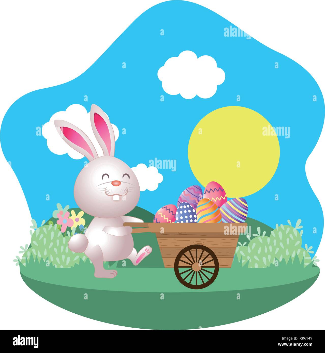 easter rabbit cartoon Stock Vector Image & Art - Alamy