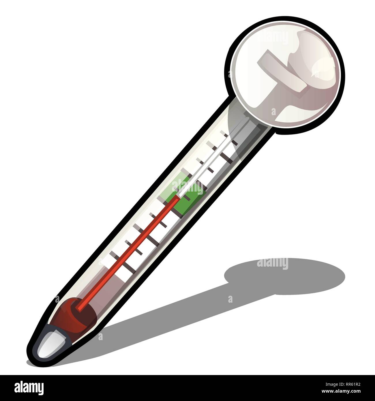 Household thermometer isolated on white background. Vector cartoon close-up illustration. Stock Vector
