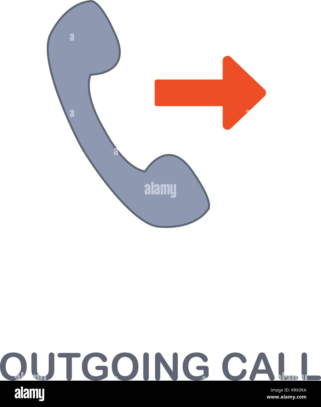 Outgoing Call icon. Premium two colors style design from contact us icons collection. Pixel perfect Outgoing Call icon for web design, apps, software Stock Vector