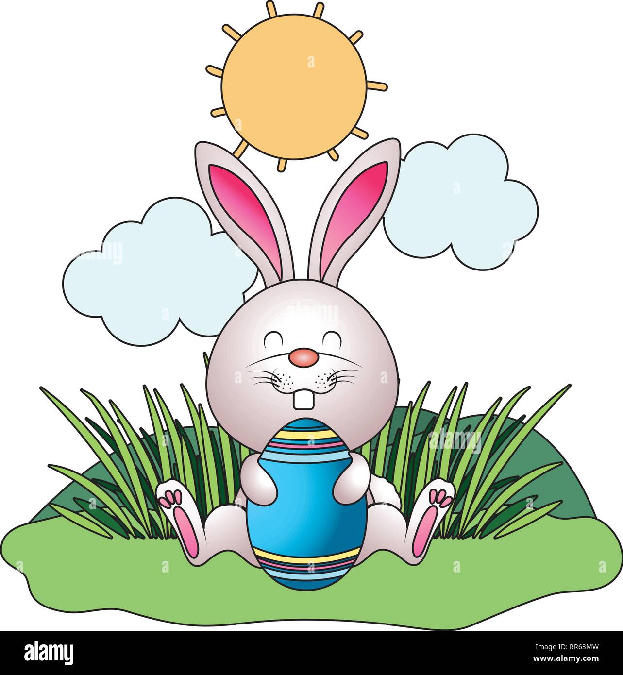 bunny with easter egg Stock Vector Image & Art - Alamy