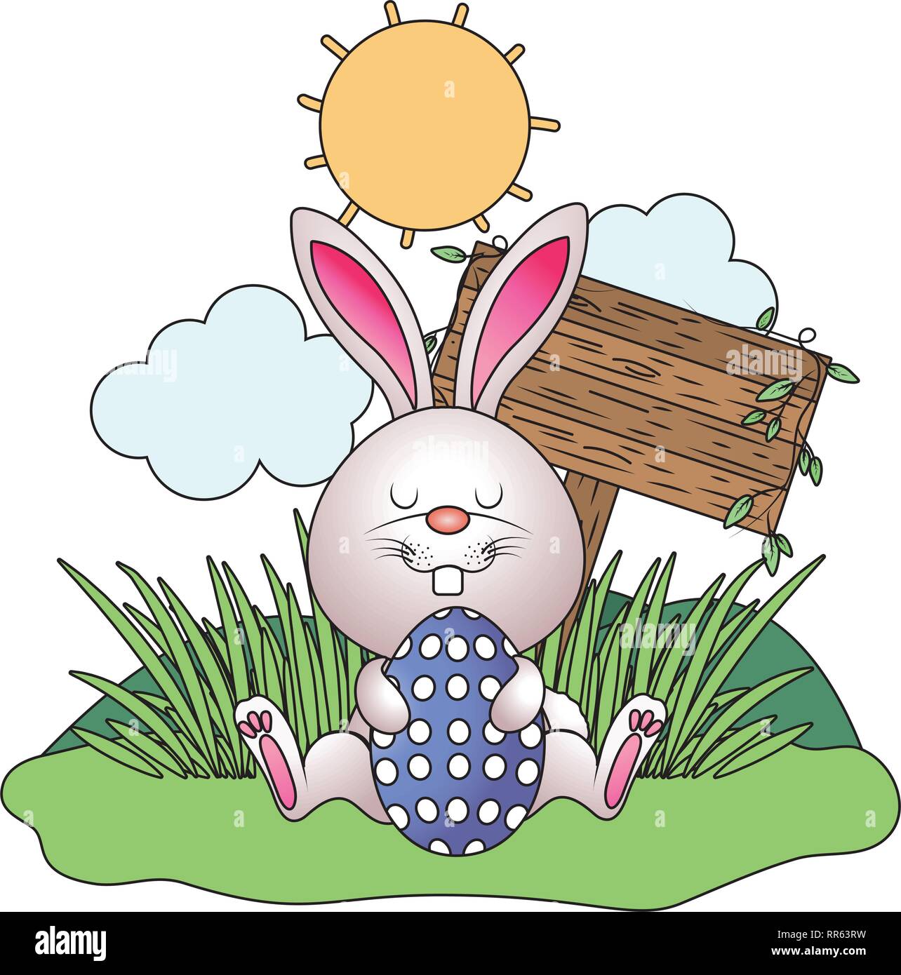 bunny with easter egg Stock Vector Image & Art - Alamy