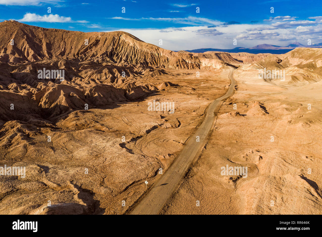 Aerial View of Atacama Desert, Valle de la Muerte, Chile Stock Photo