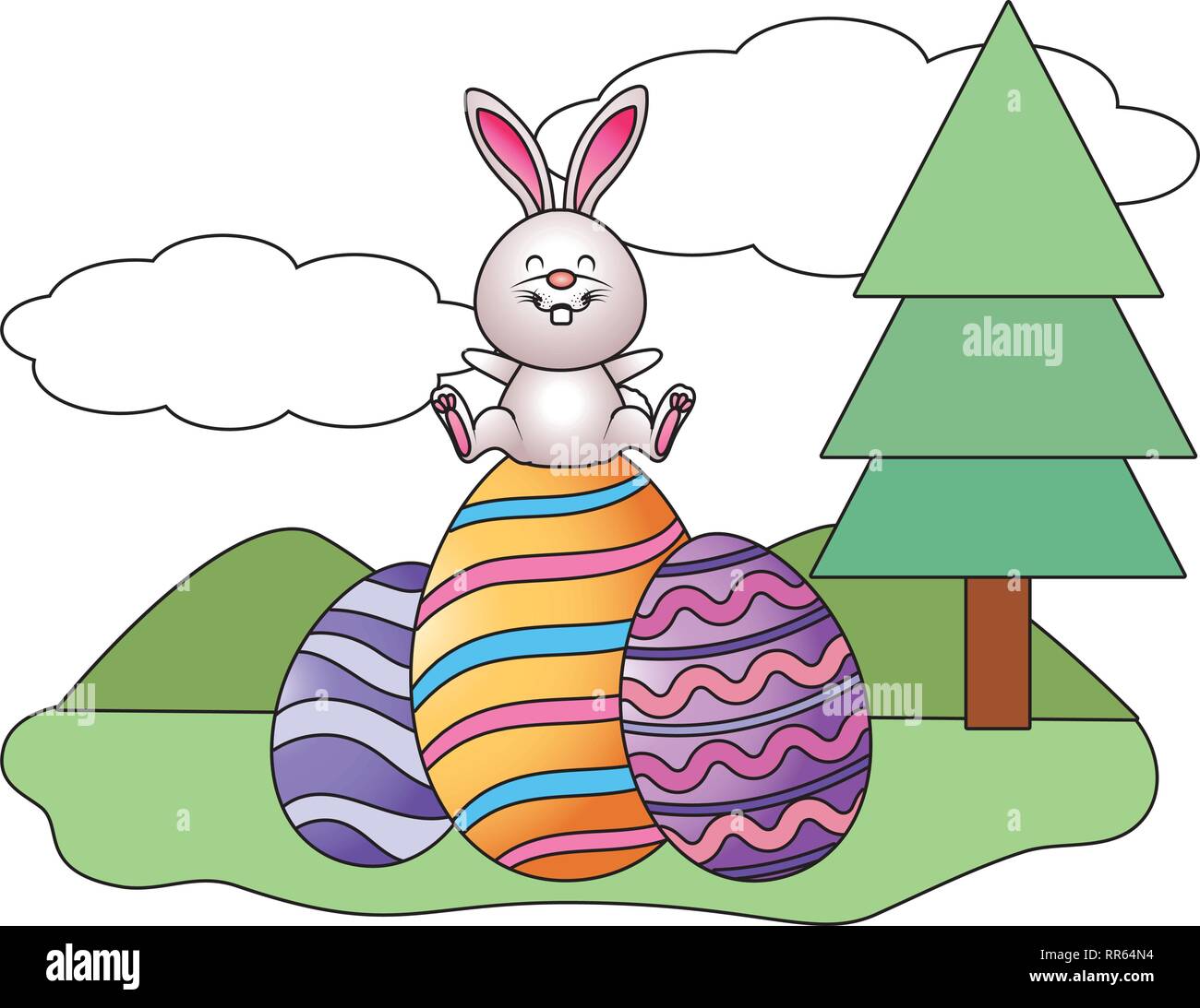 bunny with easter eggs Stock Vector Image Art Alamy bunny with easter eggs Stock Vector Image Art Alamy