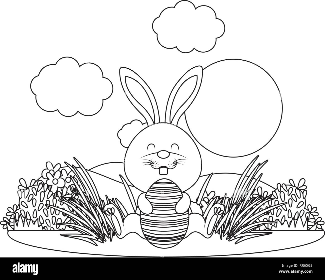 bunny with easter eggs Stock Vector Image & Art - Alamy