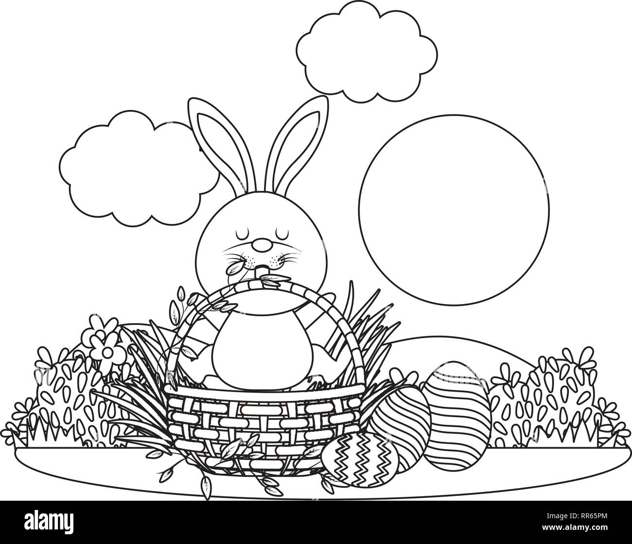 bunny with easter eggs Stock Vector Image & Art - Alamy