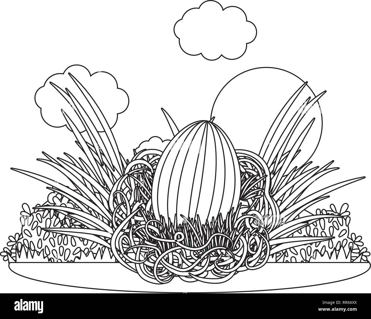 easter eggs in a nest Stock Vector Image & Art - Alamy