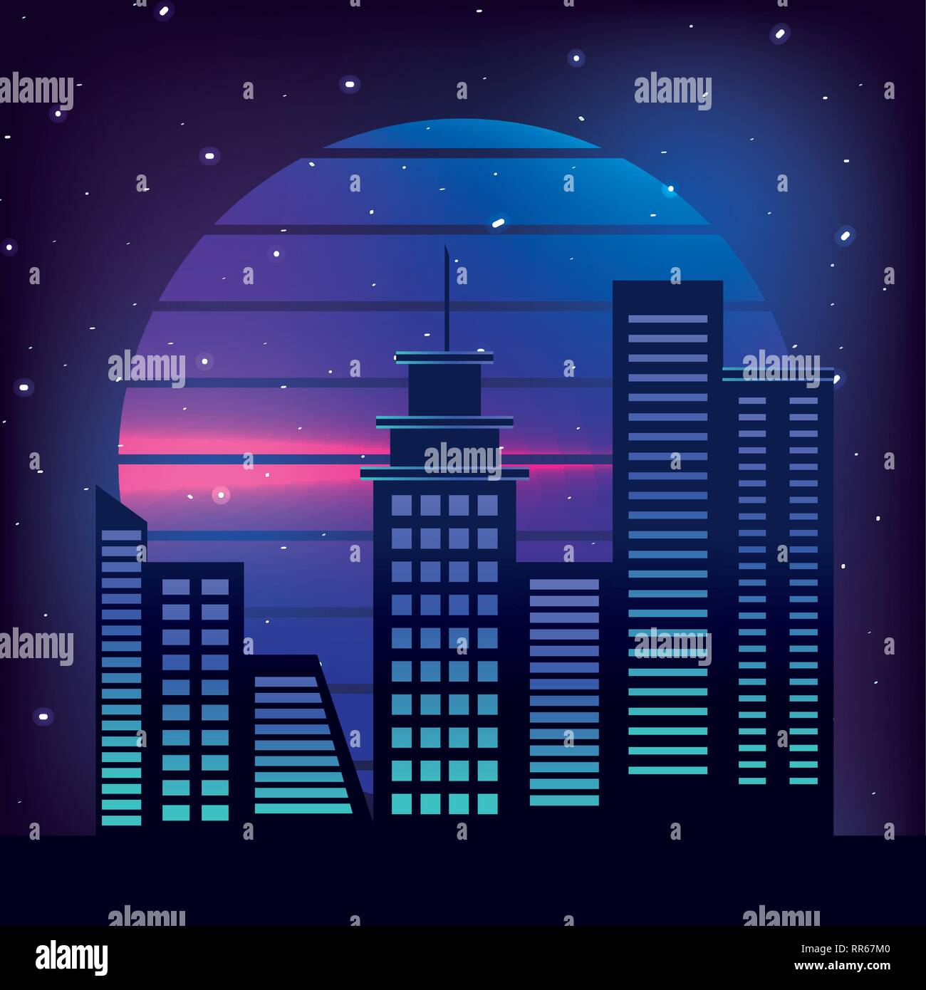 cityscape retro style Stock Vector Image & Art - Alamy