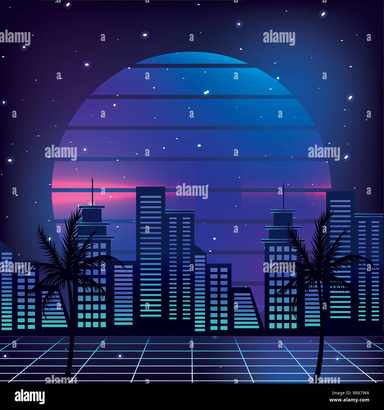cityscape retro style Stock Vector Image & Art - Alamy