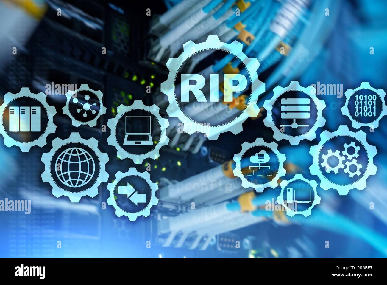 RIP Routing Information Protocol. Technology networks cocept. Stock Photo