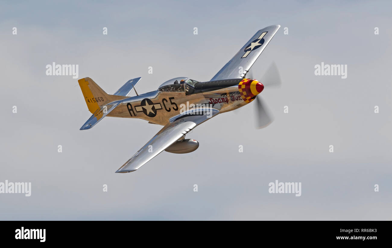 Airplane WWII P-51 Mustang fighter Stock Photo