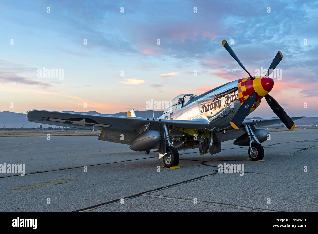 Airplane WWII P-51 Mustang fighter Stock Photo