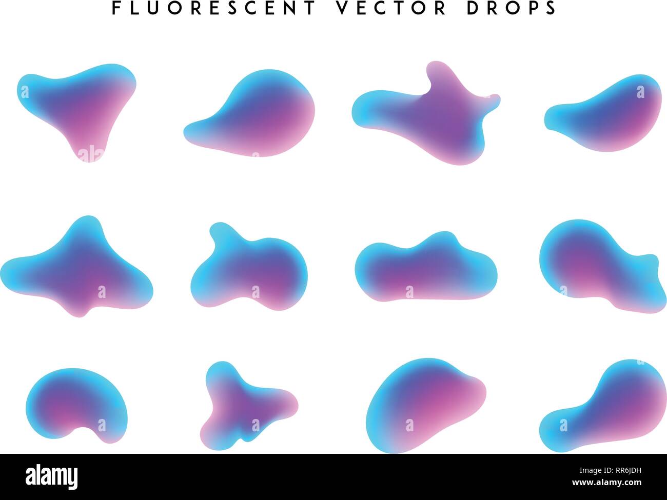 Gradient vivid shapes. Modern abstract colorful vector fluid collection. Stock Vector