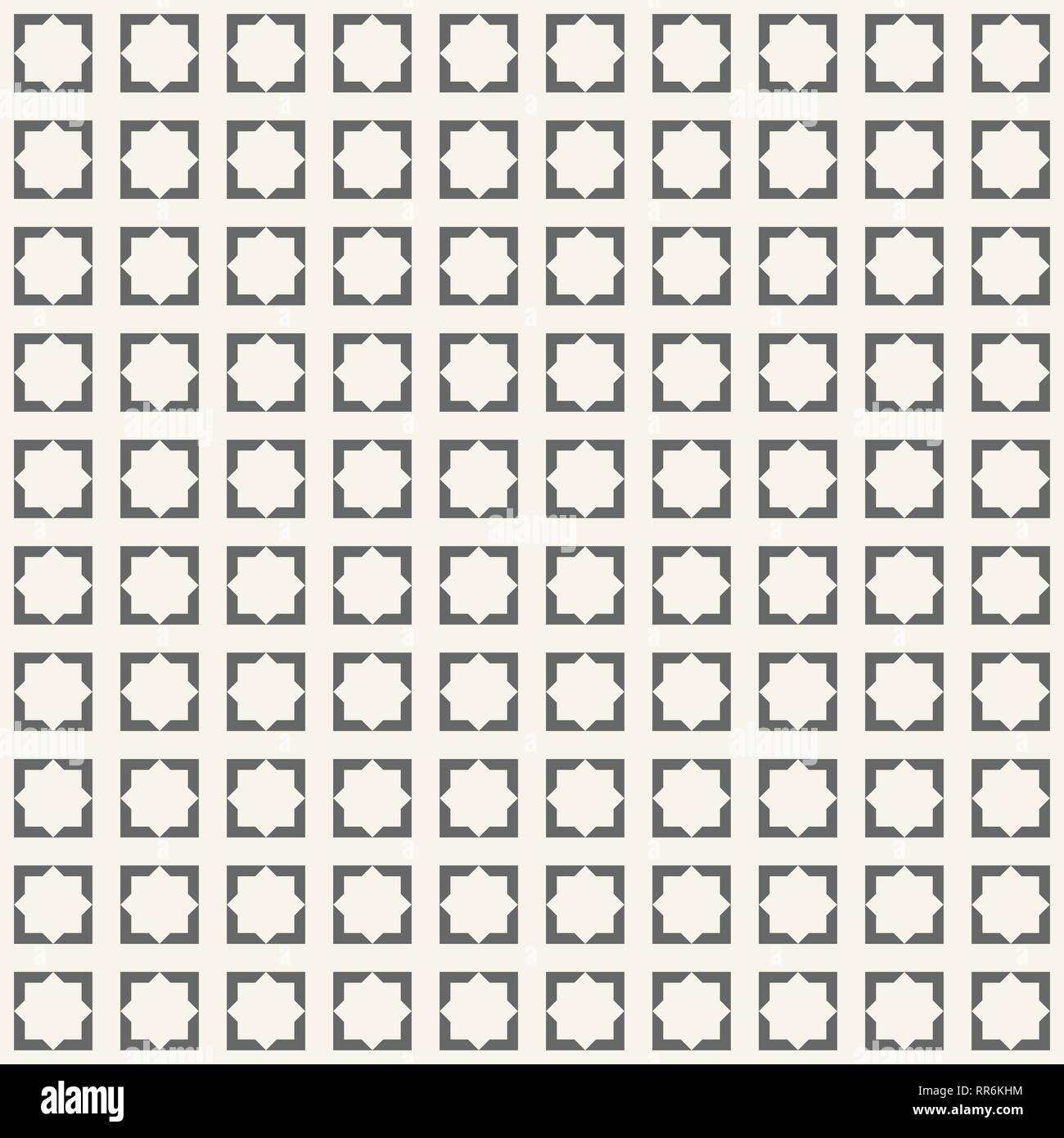 Abstract seamless pattern of tiles with eight-pointed stars inside ...