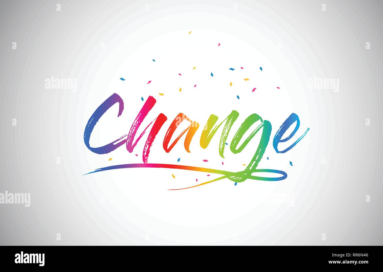 Download Change Creative Word Text With Handwritten Rainbow Vibrant Colors And Confetti Vector Illustration Stock Vector Image Art Alamy SVG Cut Files