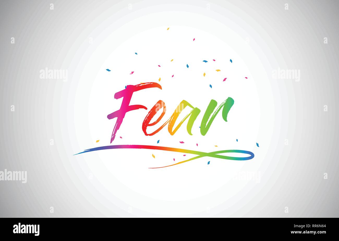Download Fear Creative Word Text With Handwritten Rainbow Vibrant Colors And Confetti Vector Illustration Stock Vector Image Art Alamy SVG Cut Files