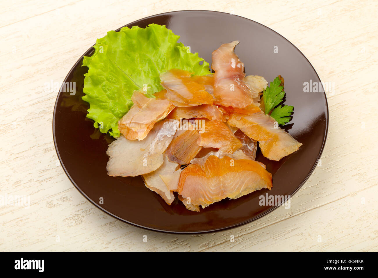 Smoked catfish fillet carpaccio Stock Photo Alamy