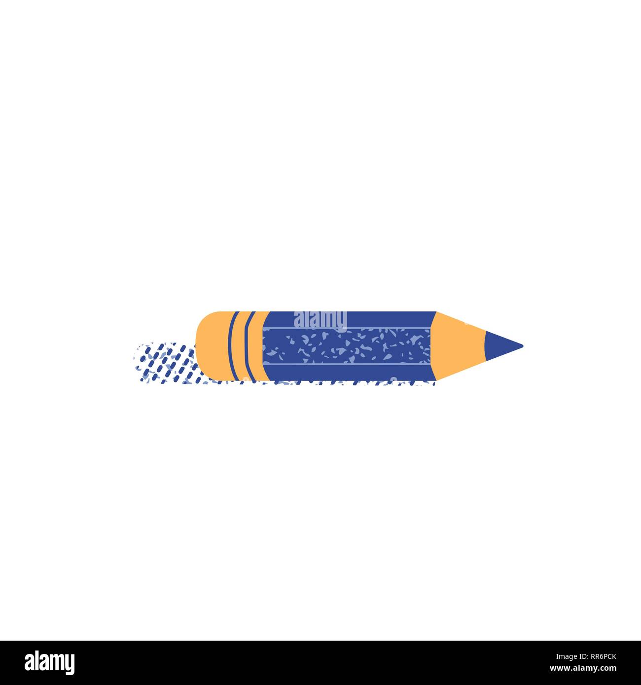 Pencil flat hand drawn vector color icon. Stock Vector
