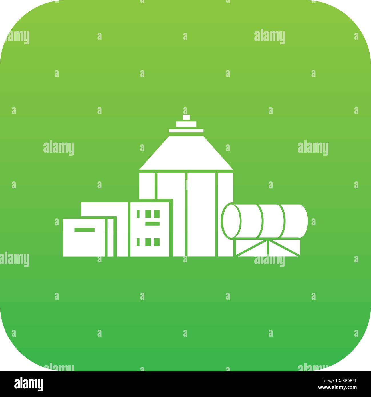 Chemical hangar icon green vector Stock Vector