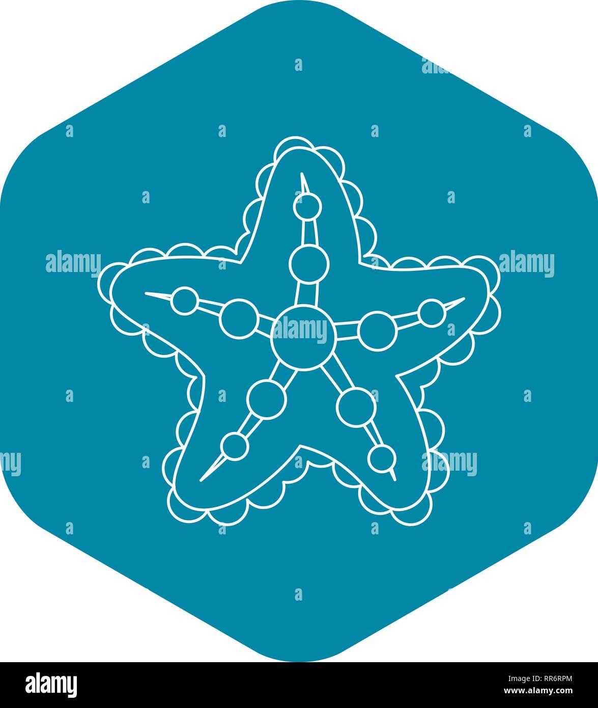 Starfish icon, outline style Stock Vector