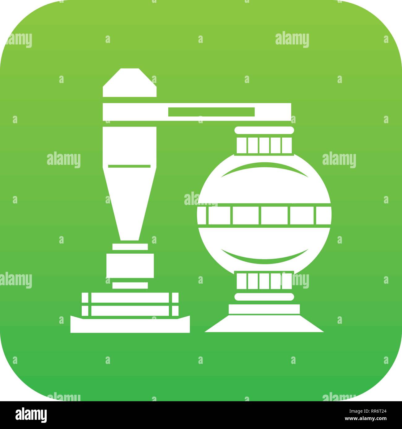 Chemical installation icon green vector Stock Vector