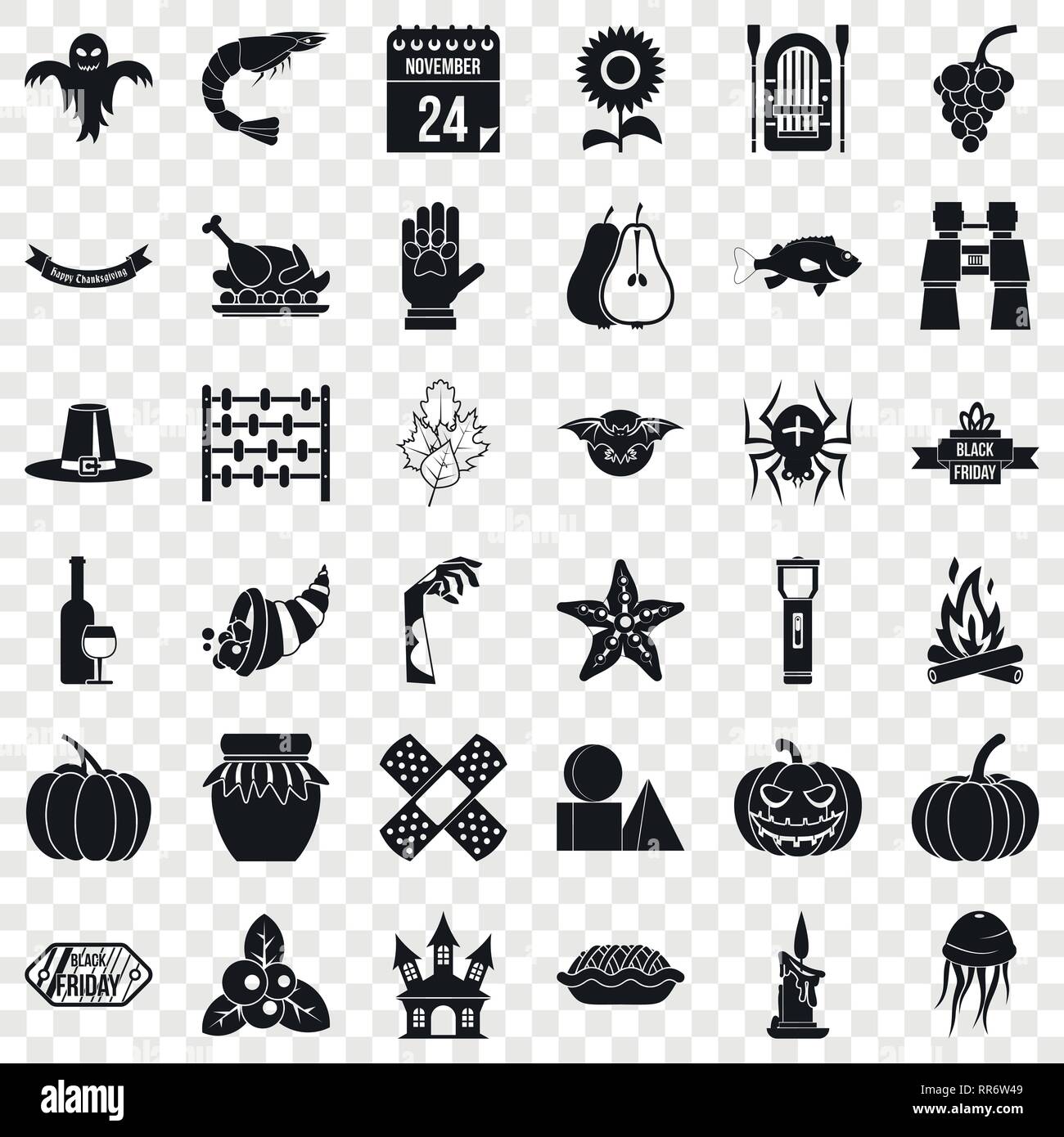 Thanksgiving Day icons set, simple style Stock Vector Image & Art - Alamy