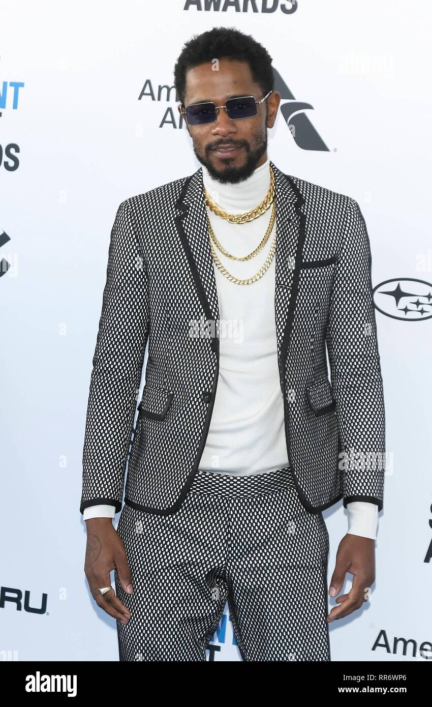 Lakeith Stanfield arrives at the Film Independent Spirit Awards in a