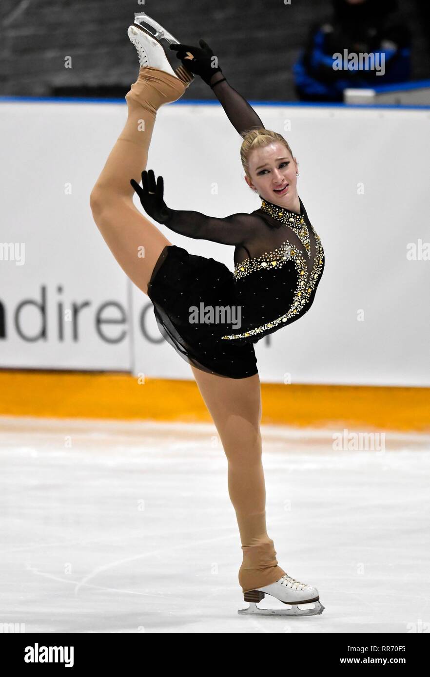 Figure skating: Challenge Cup 2019 on February 24, 2019 at The Uithof in The Hague, Holland. Amber GLENN (USA) in ladies senior free skating Credit: Soenar Chamid/SCS/AFLO/Alamy Live News Stock Photo