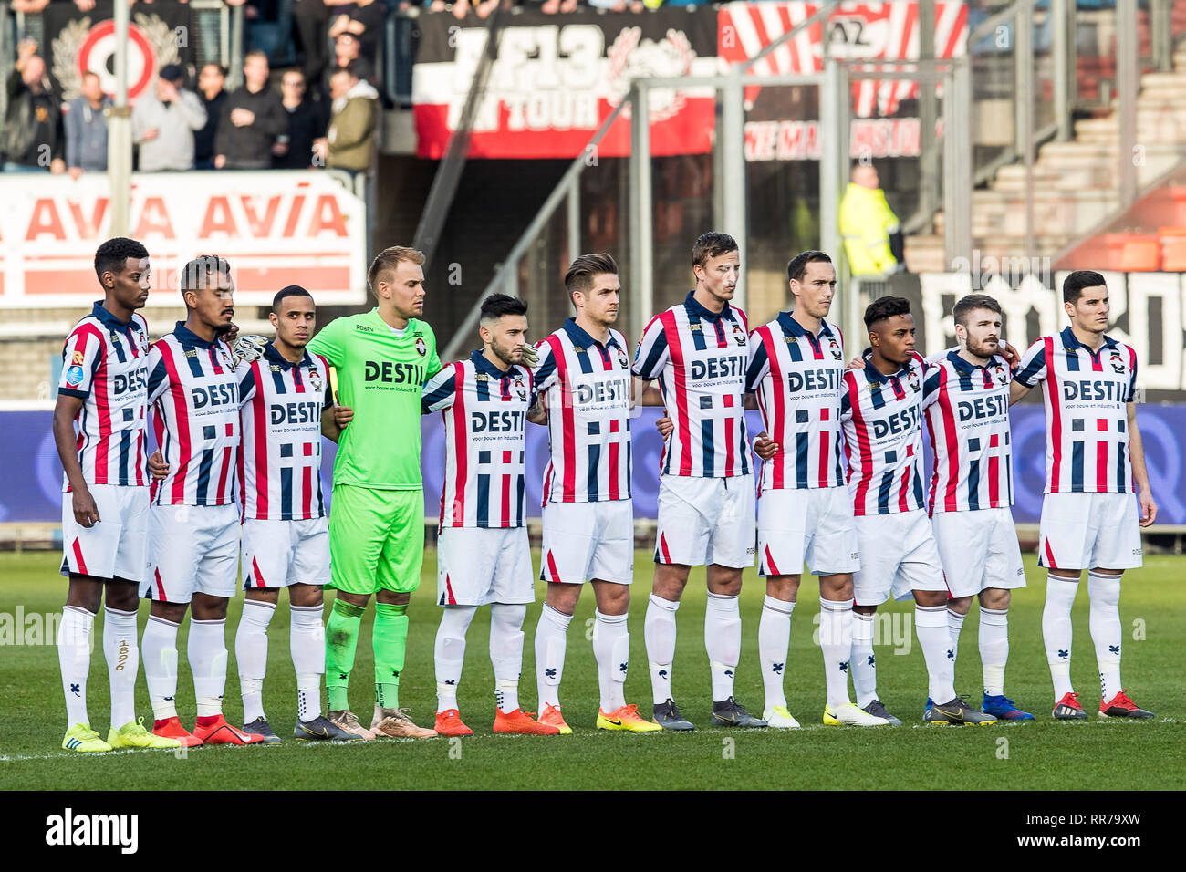 Tilburg 24 02 2019 Koning Willem Ii Stadion Dutch Football Eredivisie Season 2018 2019 1 Minute Silence For Loek Heesters During The Match Willem Ii Az Final Score 2 1 Stock Photo Alamy