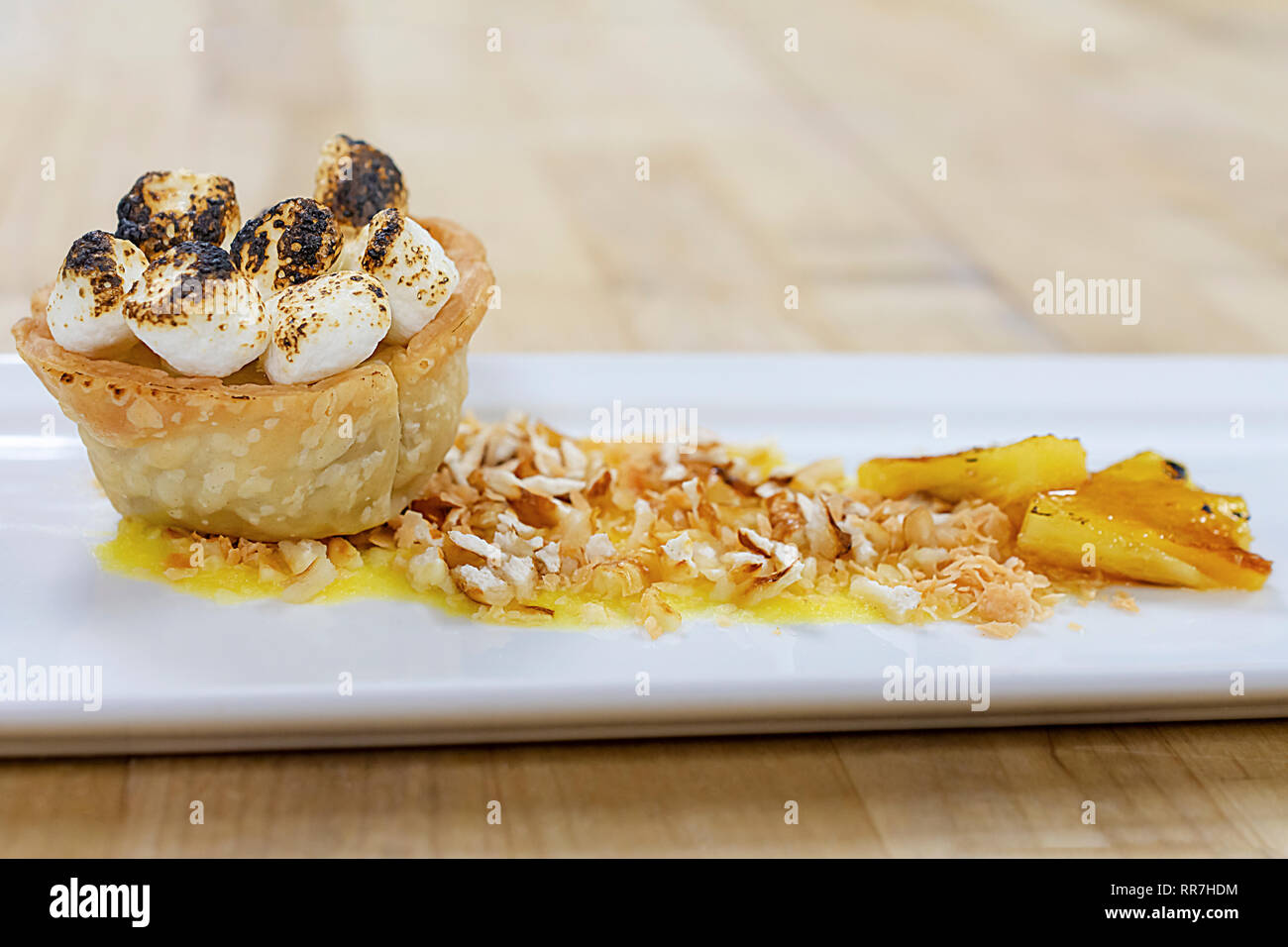 Toasted marshmallow dessert cup with a pretzel crumble and glazed