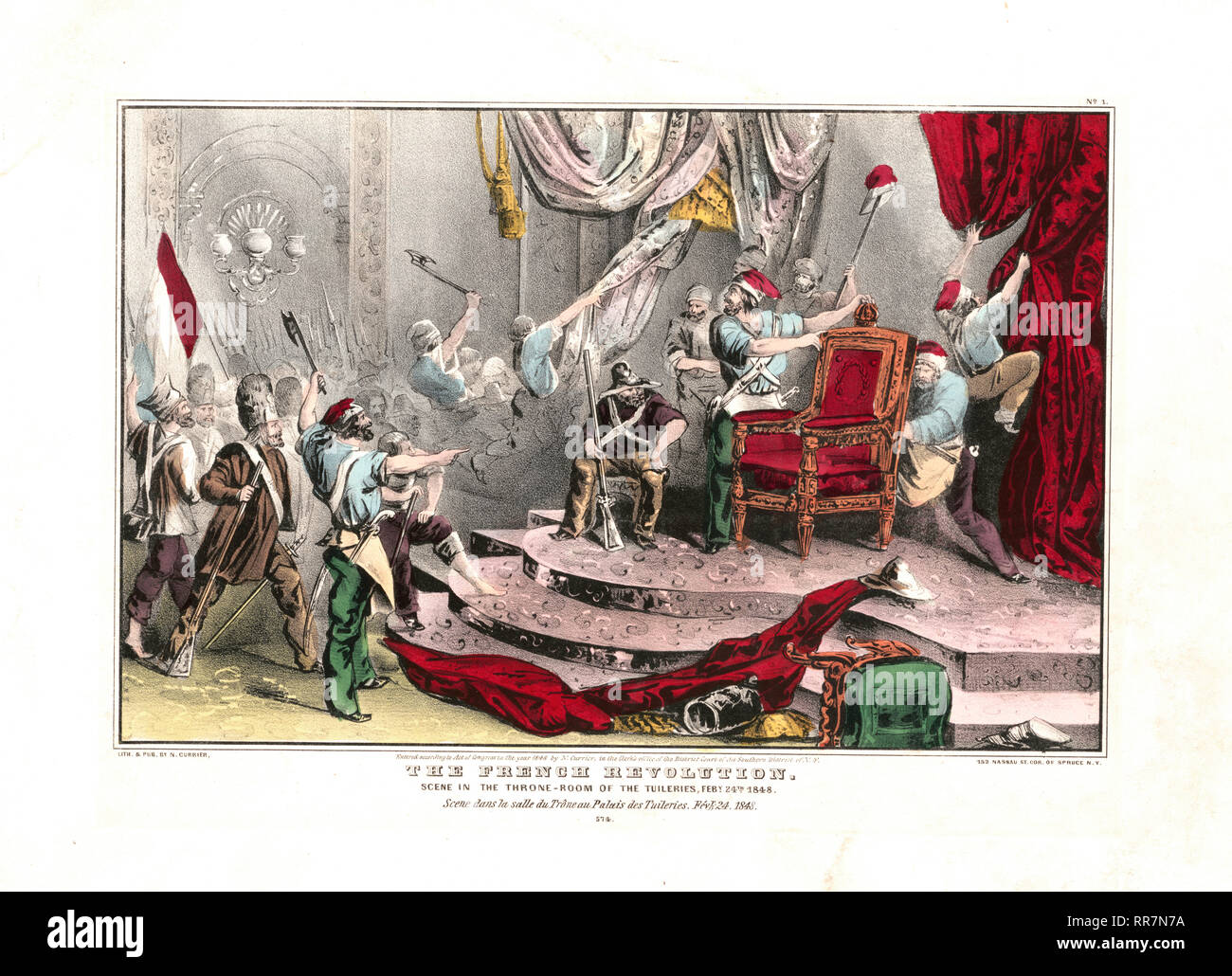 1851 Vintage Illustration Engraving The Duchess of Orleans at Chamber of Deputies 1848 French Revolution 8 3/4 x 5 1/2 Historical Interest