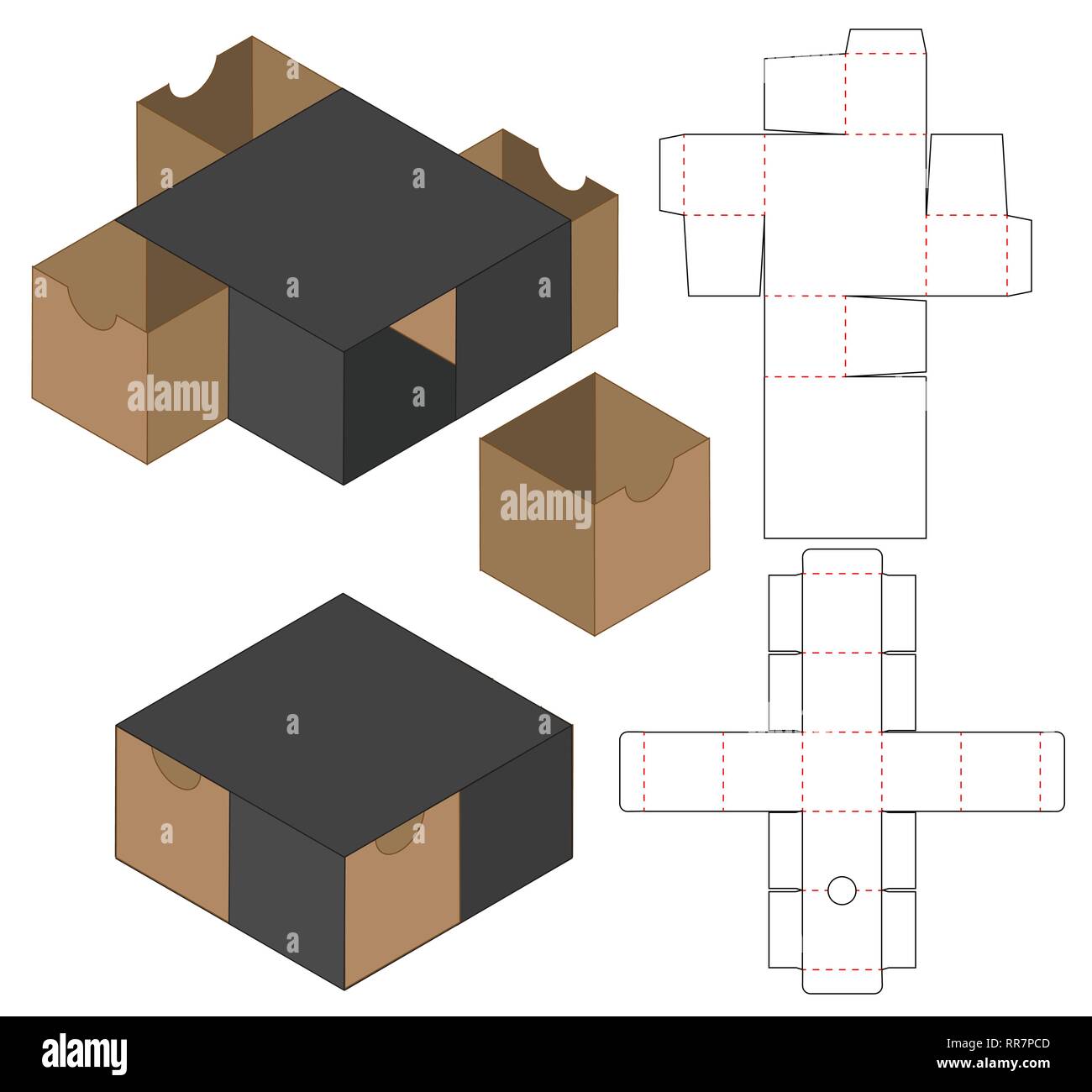 Box packaging die cut template design. 3d mock-up Stock Vector Image ...