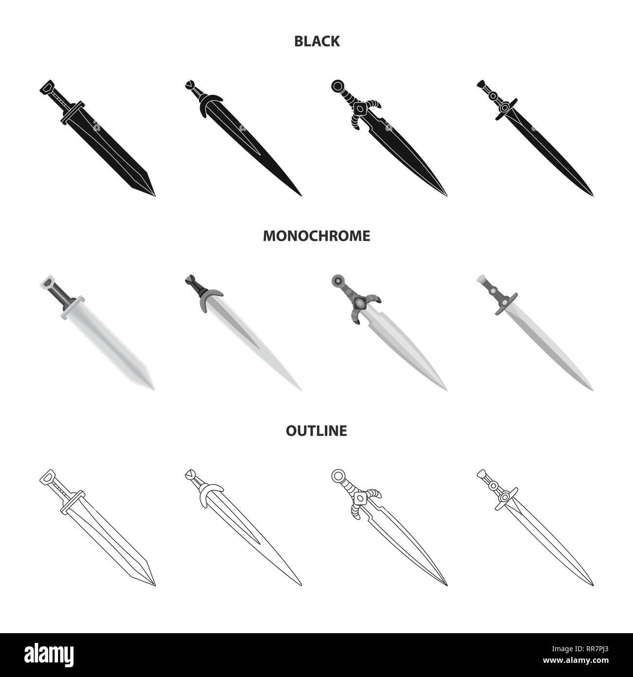 handle,power,Spanish,longsword,viking,hilt,steel,conqueror,decoration,silver,star,ornament,gold,knight,murder,copper,soldier,stone,warrior,ruby,military,fantasy,game,armor,sharp,blade,sword,dagger,knife,weapon,saber,medieval,set,vector,icon,illustration,isolated,collection,design,element,graphic,sign Vector Vectors , Stock Vector