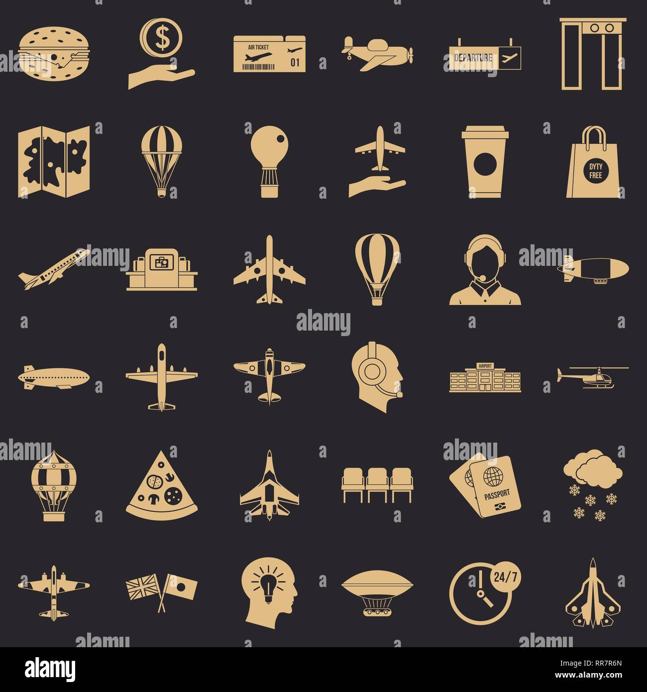 Airport icons set, simple style Stock Vector Image & Art - Alamy