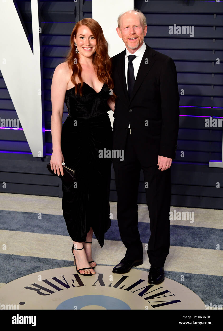 Paige Howard and Ron Howard attending the Vanity Fair Oscar Party held at the Wallis Annenberg Center for the Performing Arts in Beverly Hills, Los Angeles, California, USA. Stock Photo