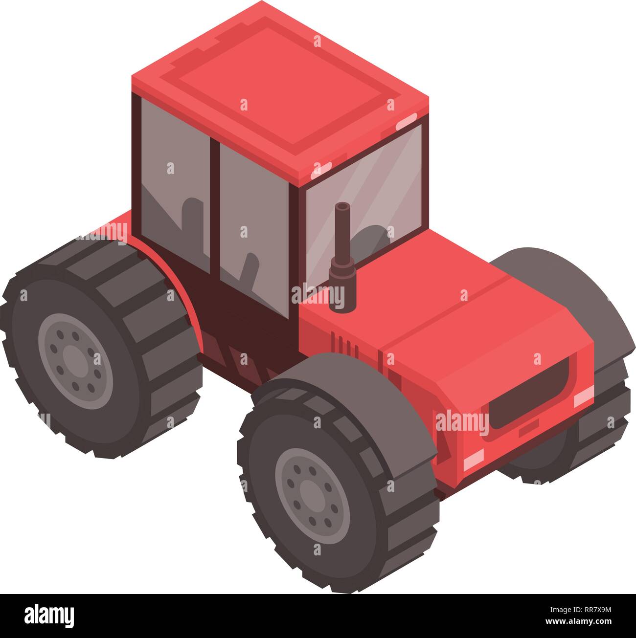 Red tractor icon, isometric style Stock Vector Image & Art - Alamy