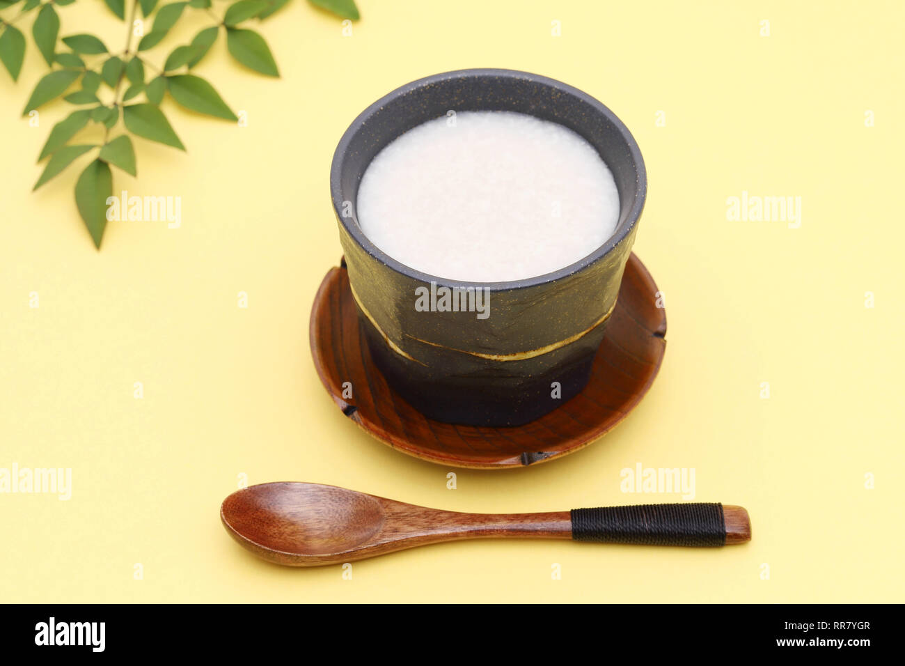 Drink of Japanese sweet alcohol drink made from sake lees (amazake