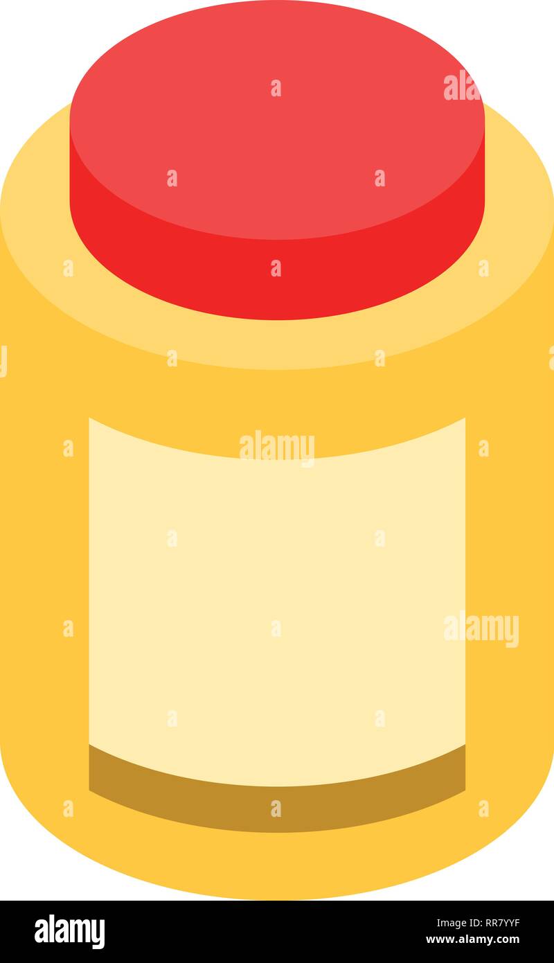 Protein jar icon, isometric style Stock Vector