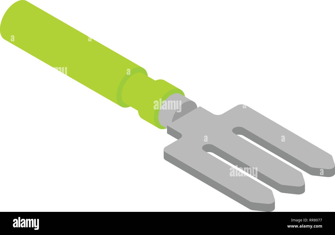 Hand fork icon, isometric style Stock Vector