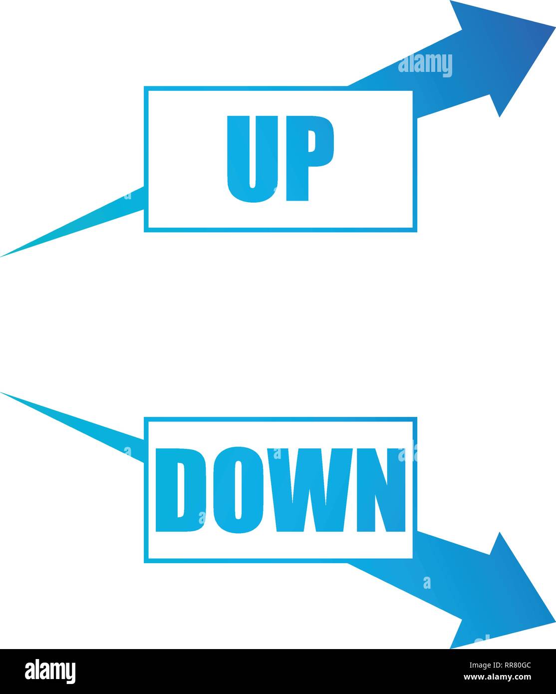 Increasing and decreasing arrow set.blue arrows shows growth and recession  business. Flat vector chart concept illustration as an element for web  Stock Vector Image & Art - Alamy