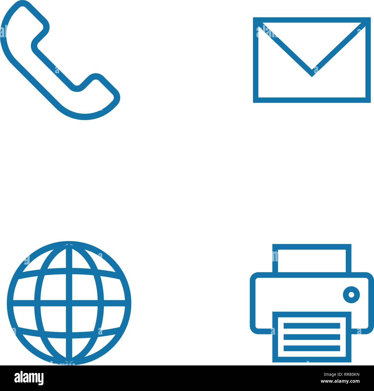 Business Card Icon Set In Modern Flat Design Isolated On Black Background Simple Vector Illustration Stock Vector Image Art Alamy