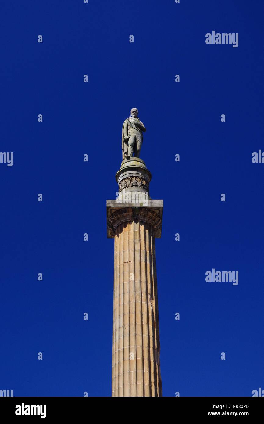 Sir Walter Scott Column Statue in Square, Glasgow, Scotland, UK