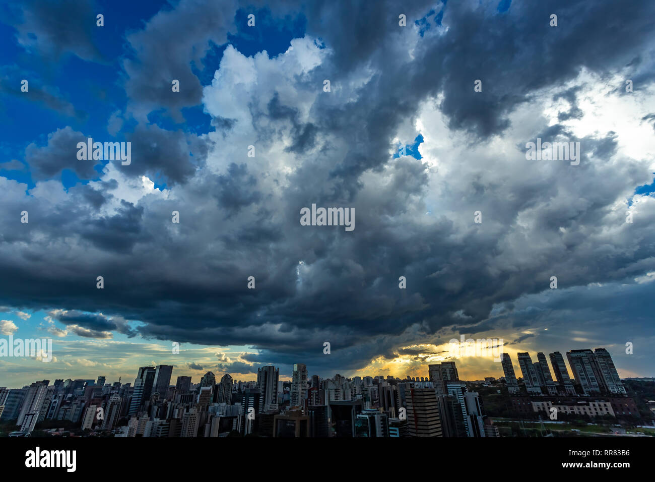 Stormy Skies Rain Background Stormy Sky Before Rain Image & Photo