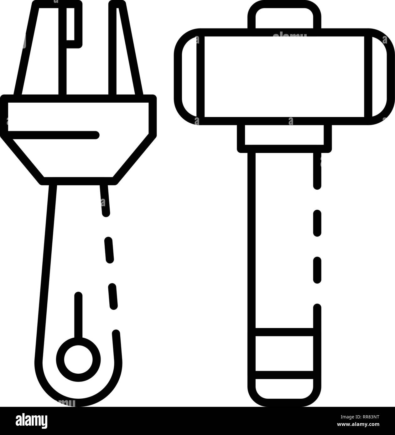 Carpenter tool icon, outline style Stock Vector