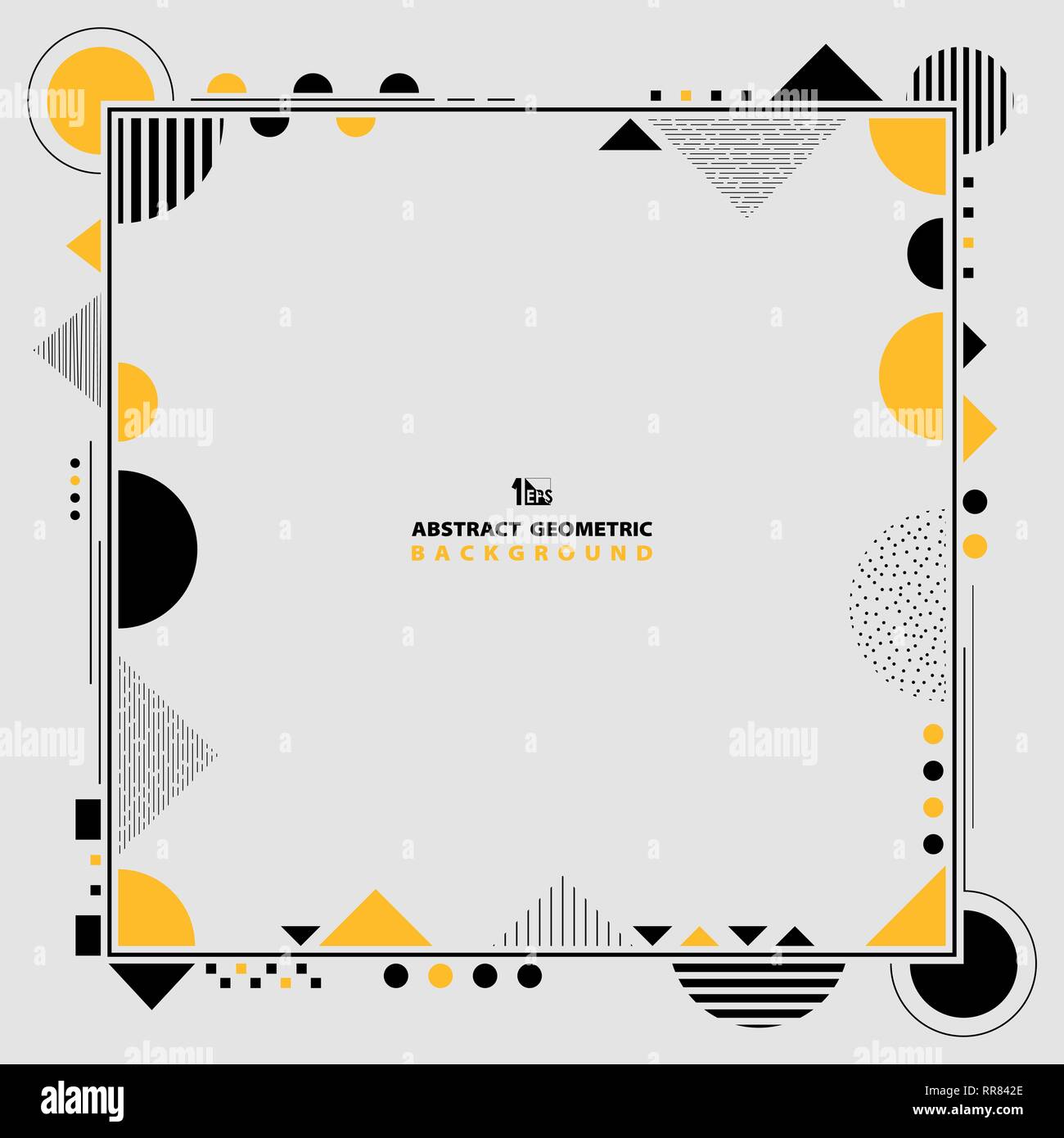 Abstract modern yellow and black geometric shape frame artwork. You can use for idea decorating design, poster, ad, cover, report. vector eps10 Stock Vector