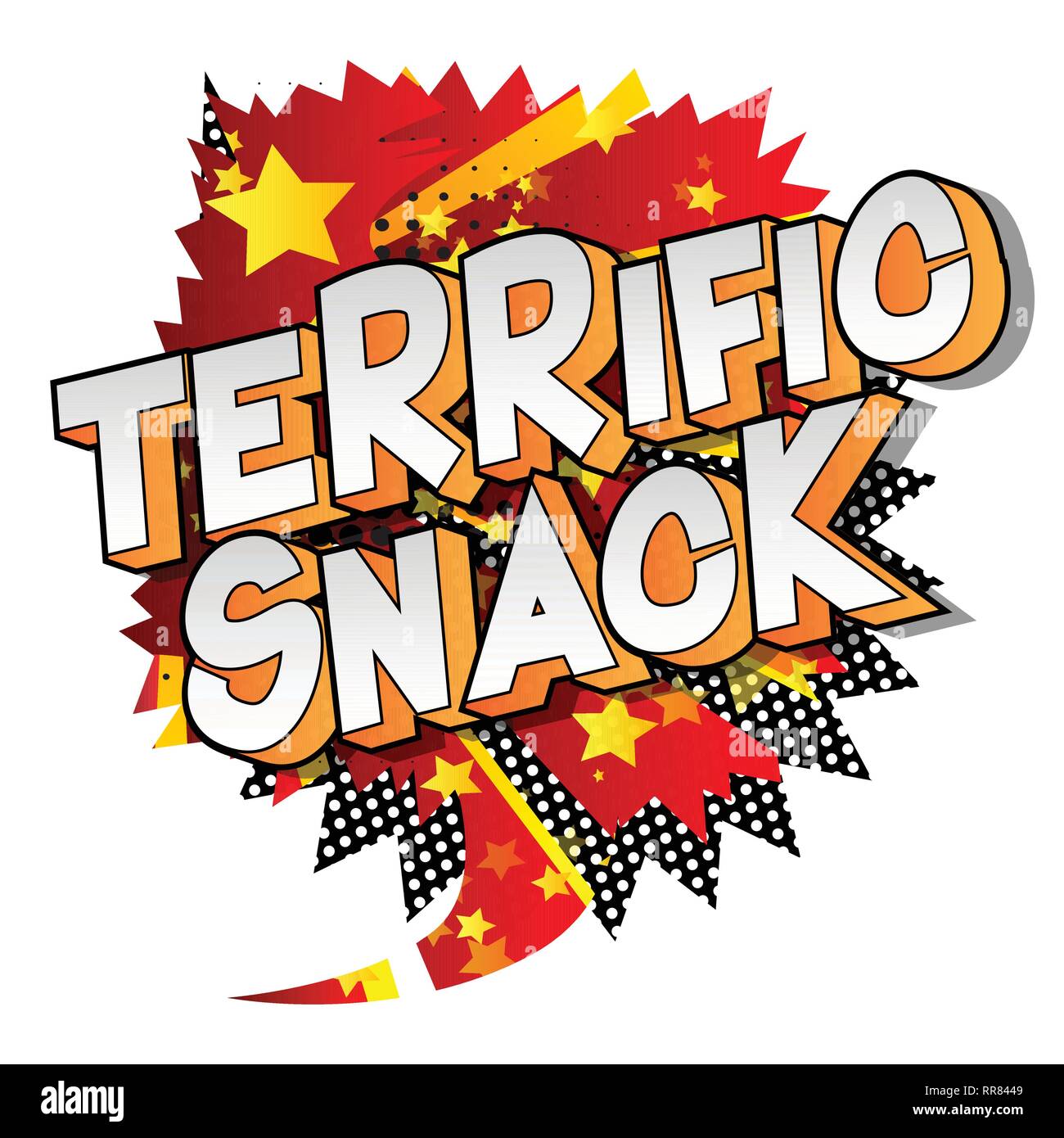 Terrific Snack - Vector illustrated comic book style phrase on abstract background. Stock Vector
