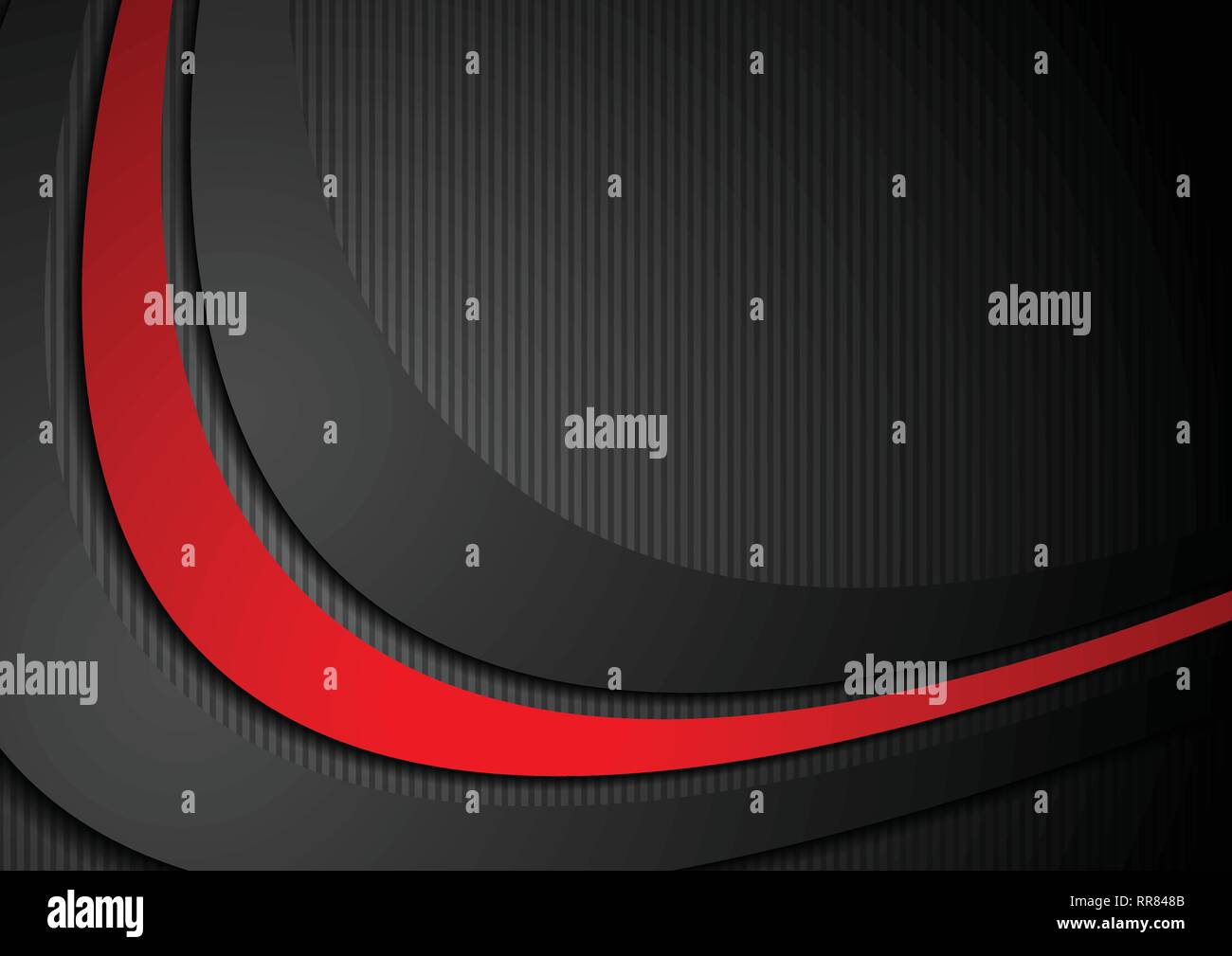 Dark corporate abstract background with black red waves. Vector design ...